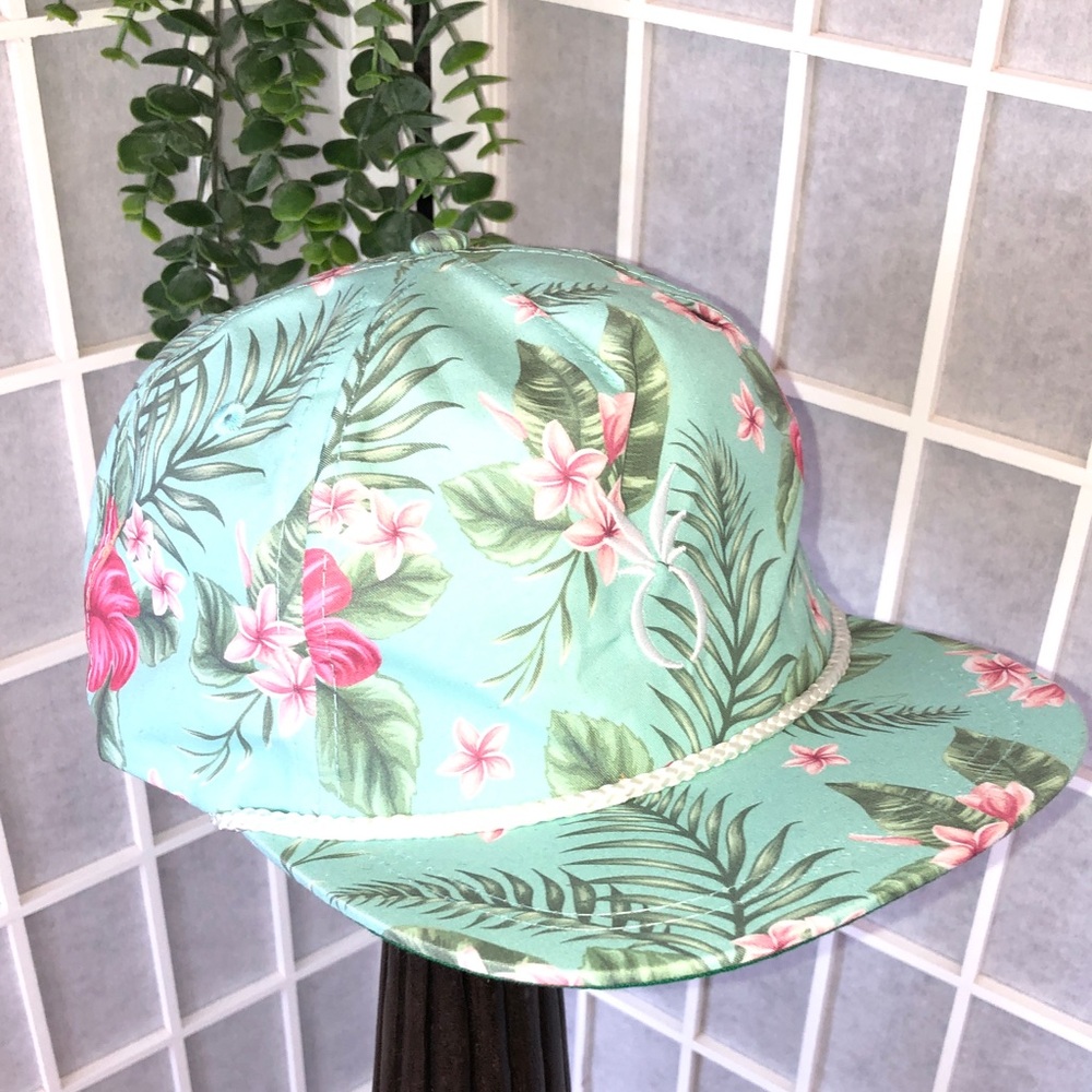 New Women's Imperial Adjustable Baseball Hat in Mint Green with Tropical Print - Picture 6 of 9